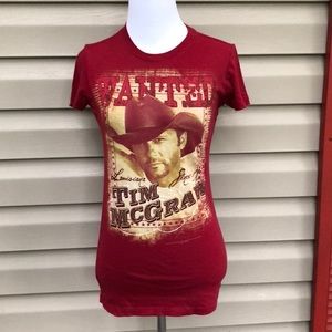 X Apparel Tim McGraw women’s red/tan tee shirt $5/25